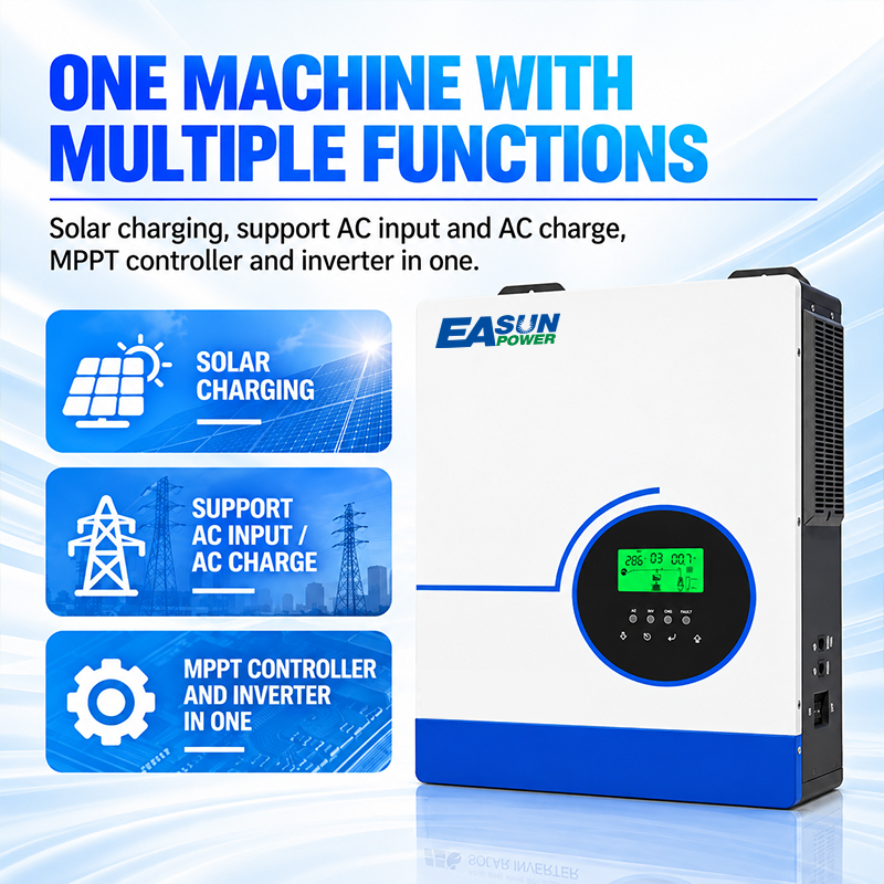 محول طاقة شمسي هجين EASUN POWE - مراجعة Grid Tie Inverter Limiter 2000W وسعره