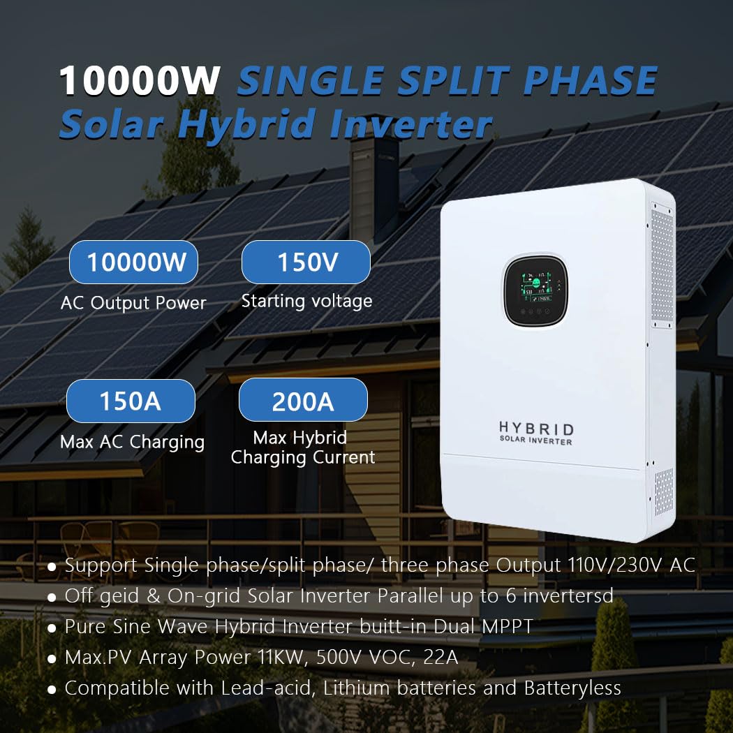 Y&H 10KW عاكس للطاقة الشمسية ا - مراجعة Split Phase Inverter 10Kw 110V 220V وسعره