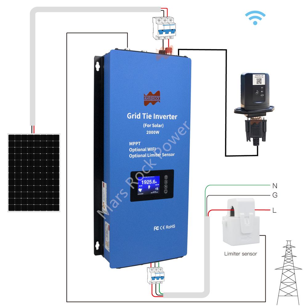 محول طاقة شمسية 2000 واط ثنائي - مراجعة Grid Tie Inverter Limiter 2000W وسعره