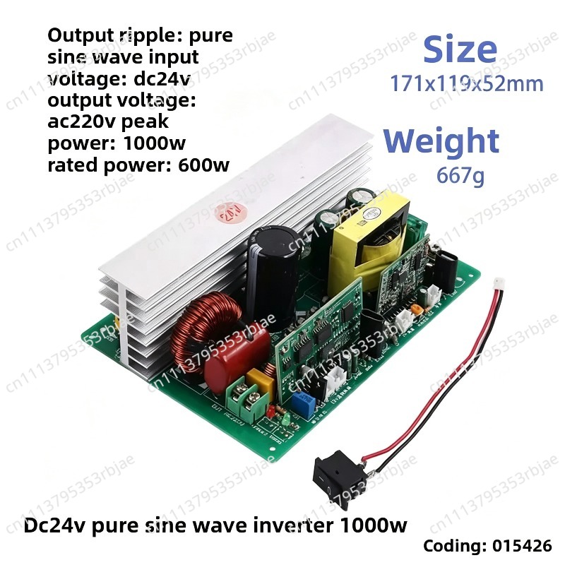 لوحة رئيسية لمحول تيار نقي بقد - مراجعة Pure Sine Wave Inverter Board 24V 48V وسعره