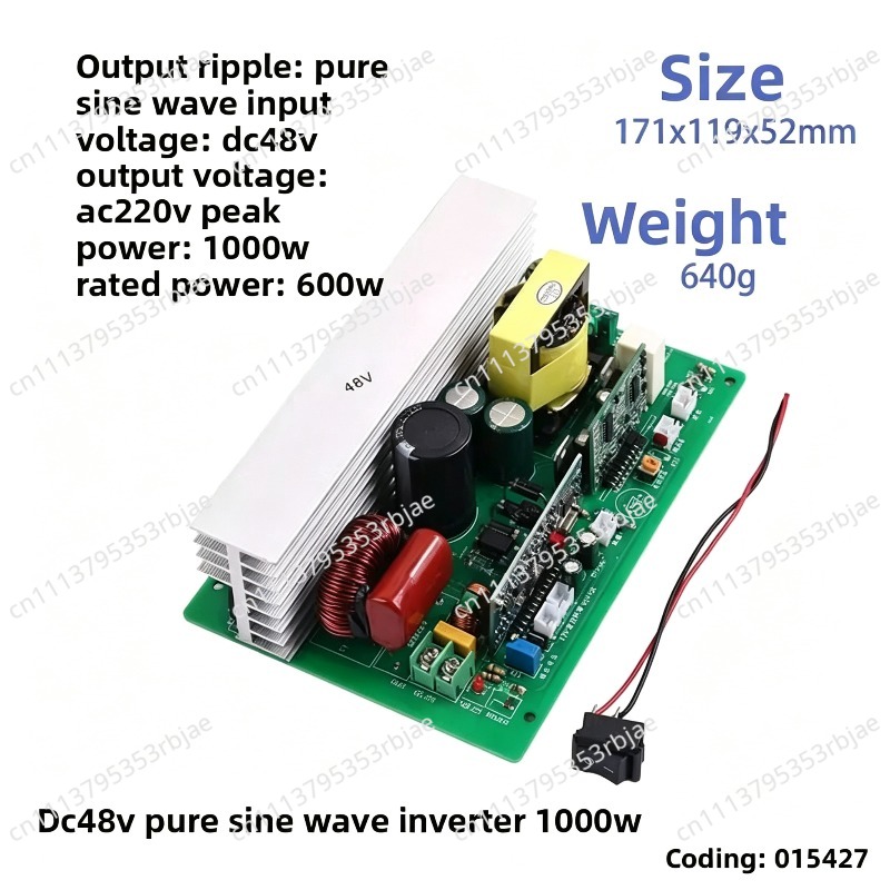 لوحة رئيسية لمحول تيار نقي بقد - مراجعة Pure Sine Wave Inverter Board 24V 48V وسعره