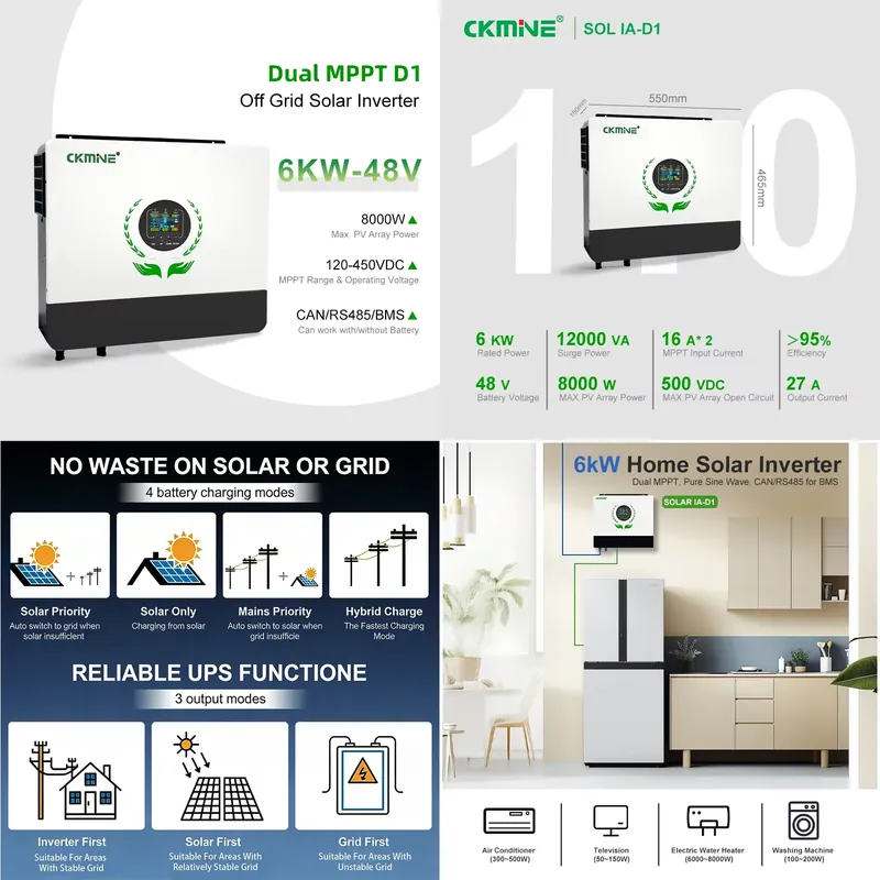 عرض ساخن بالجملة: عاكس شمسي ثن - مراجعة Off Grid Solar Inverter 48V 6000W وسعره
