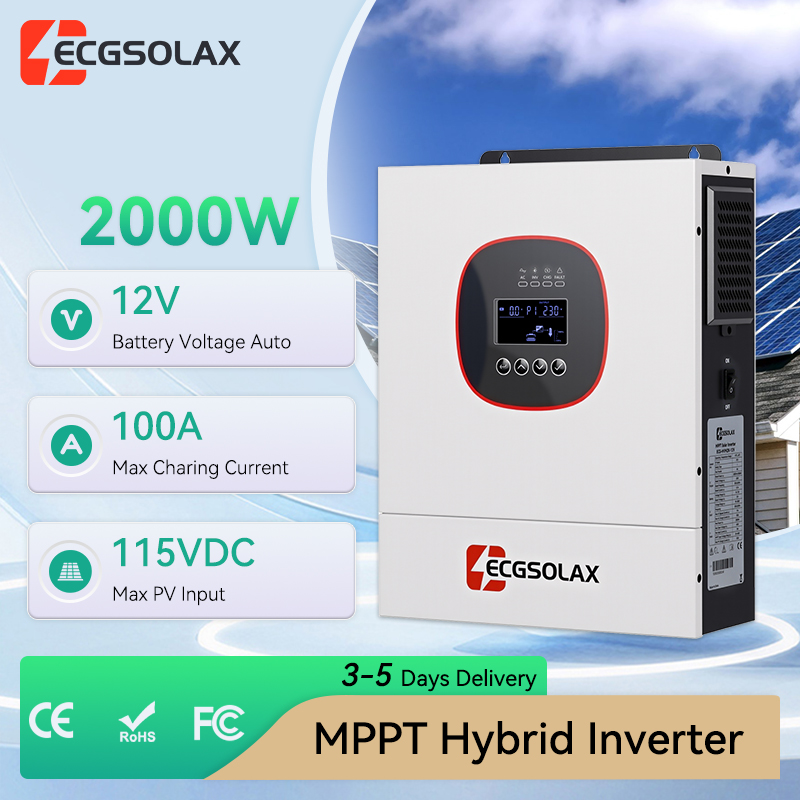 محول طاقة شمسية هجين ECGSOLAX  - مراجعة Grid Tie Inverter Limiter 2000W وسعره