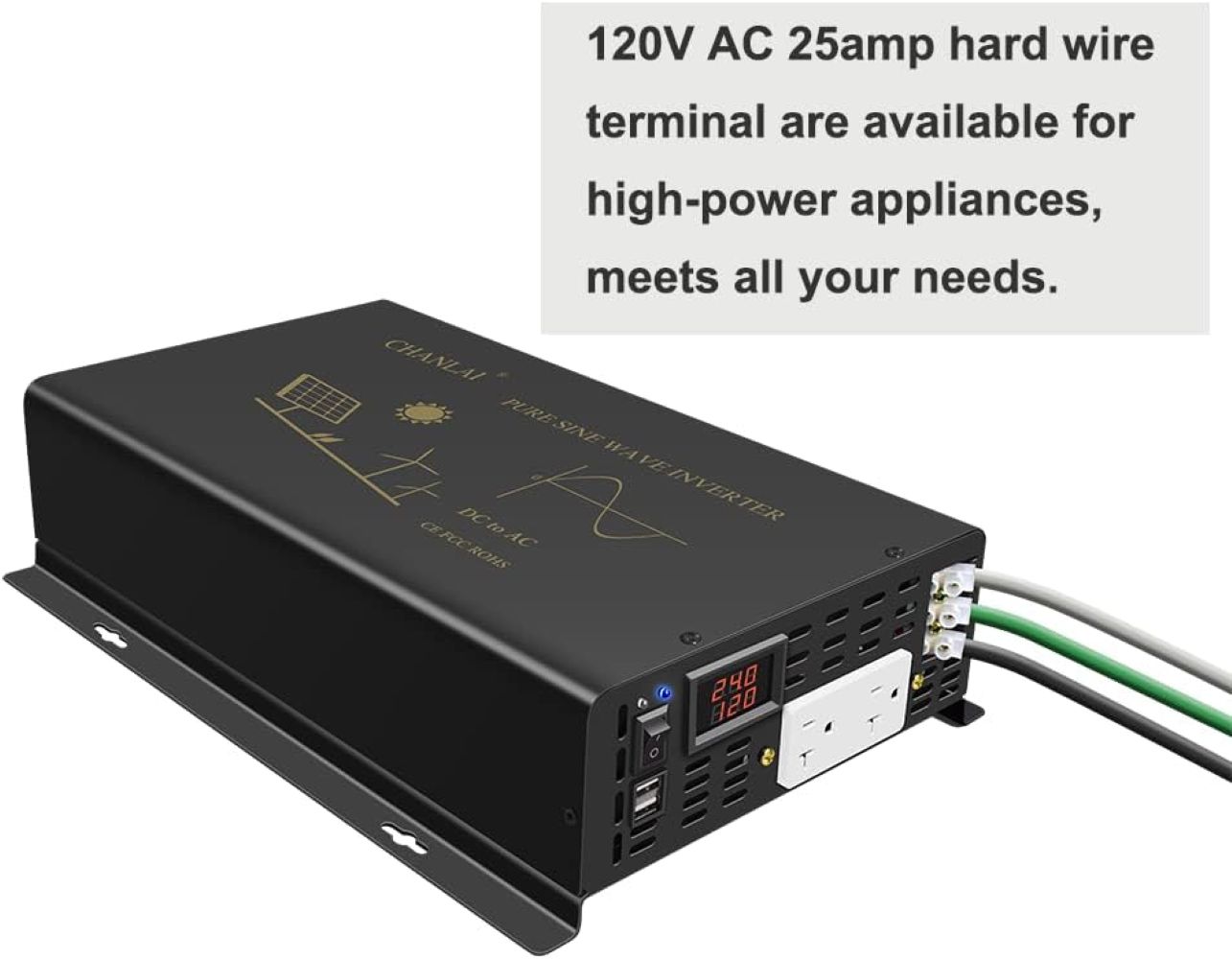 محول طاقة شمسية نقي بقدرة 3000 - مراجعة Inverter Pure Sine Wave 60Hz 120V 3000W وسعره